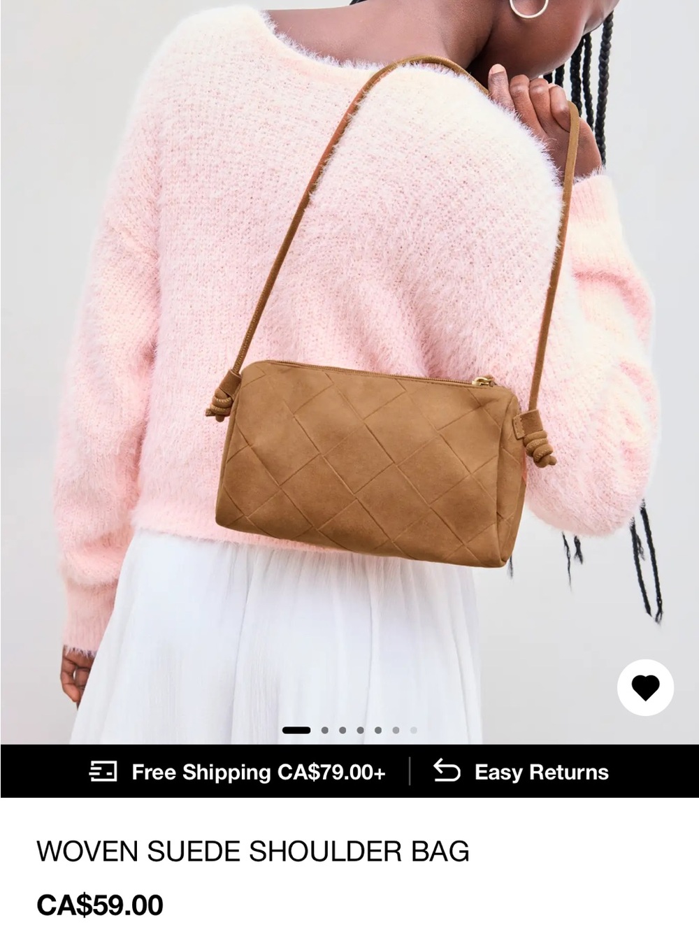 Cider Chestnut Suede handbag with cute knotted detail